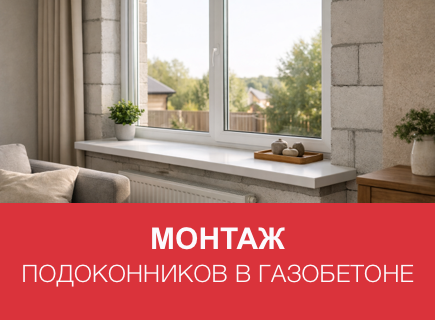Выбор и монтаж подоконников в газобетонных домах в Санкт-Петербурге